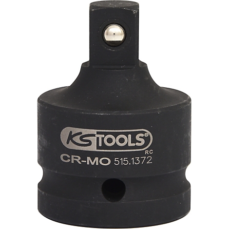 Schwarzer Werkzeugadapter mit KS TOOLS-Logo und Bezeichnung CR-MO 515.1372.